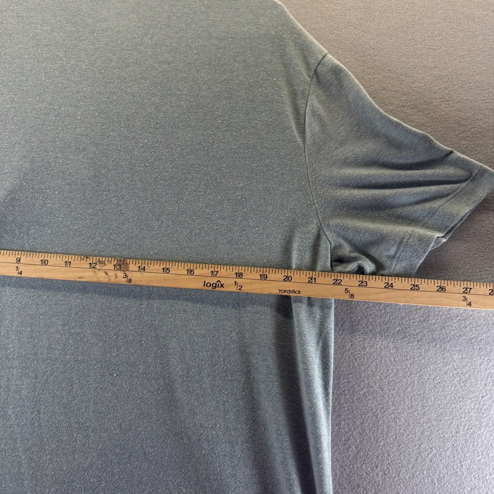 Goodfellow & Co Mens XL Blue Heather Cotton Linen Blend Short Sleeve Polo Shirt - Picture 7 of 8